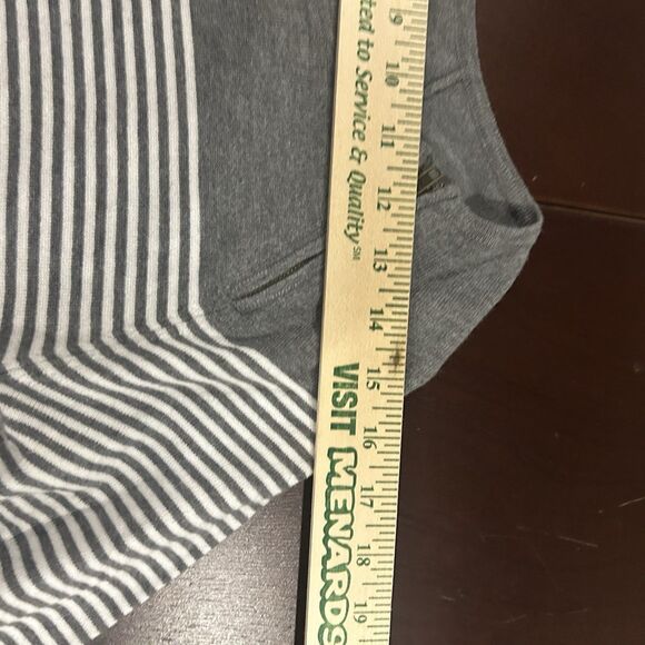 Love Always Women’s Striped Size Medium Sweater Ruched Sides Zipper Shoulder - Picture 5 of 10